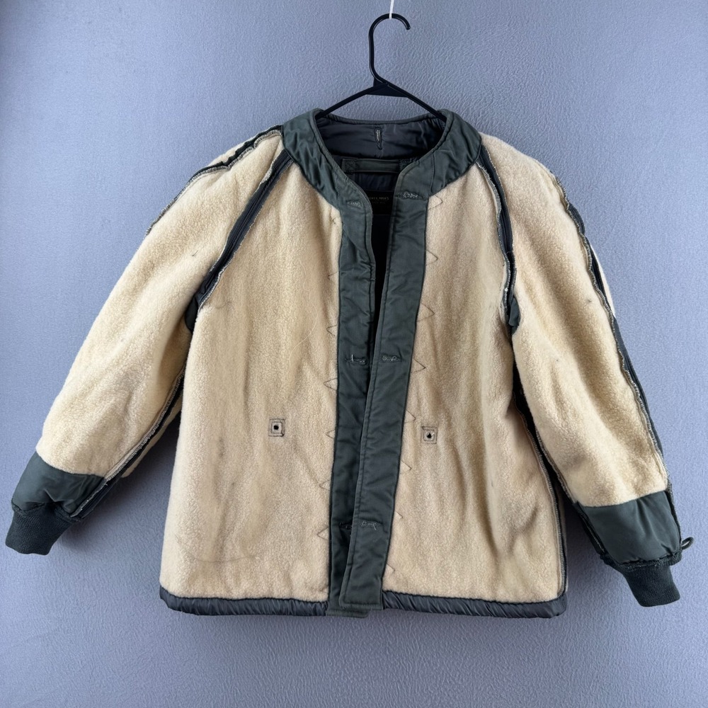 Vintage 50s Military Liner Jacket Mens Large Wool Fleece USAF For M-51 Parka